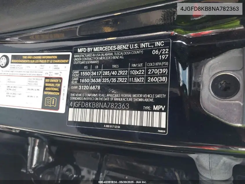 2022 Mercedes-Benz Amg Gle 63 Coupe S 4Matic VIN: 4JGFD8KB8NA782363 Lot: 42391614