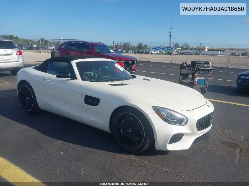 2018 Mercedes-Benz Amg Gt VIN: WDDYK7HA0JA018650 Lot: 42488390