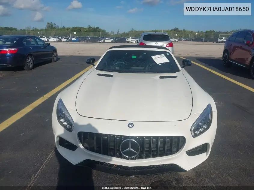 2018 Mercedes-Benz Amg Gt VIN: WDDYK7HA0JA018650 Lot: 42488390