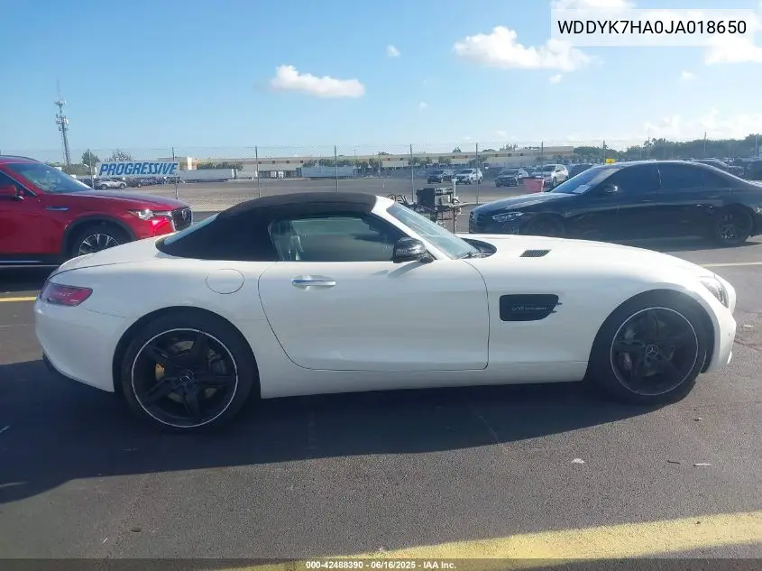 2018 Mercedes-Benz Amg Gt VIN: WDDYK7HA0JA018650 Lot: 42488390