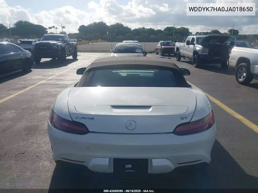 2018 Mercedes-Benz Amg Gt VIN: WDDYK7HA0JA018650 Lot: 42488390
