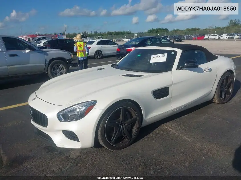 2018 Mercedes-Benz Amg Gt VIN: WDDYK7HA0JA018650 Lot: 42488390