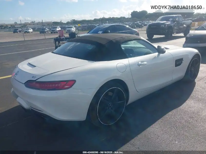 2018 Mercedes-Benz Amg Gt VIN: WDDYK7HA0JA018650 Lot: 42488390