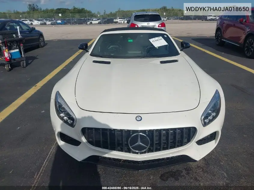 2018 Mercedes-Benz Amg Gt VIN: WDDYK7HA0JA018650 Lot: 42488390