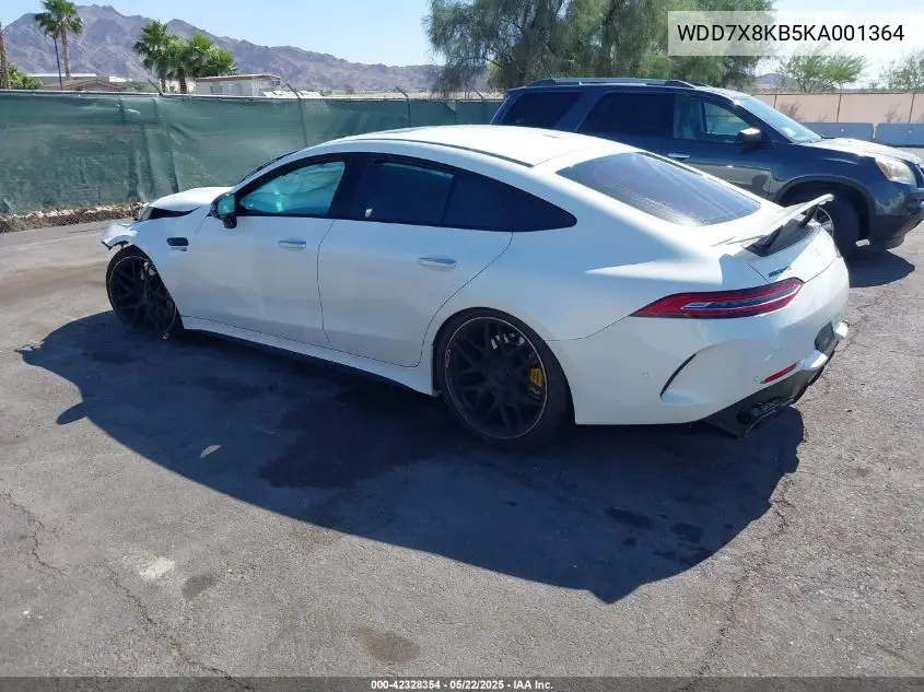 2019 Mercedes-Benz Amg Gt 63 4-Door Coupe S VIN: WDD7X8KB5KA001364 Lot: 42328354