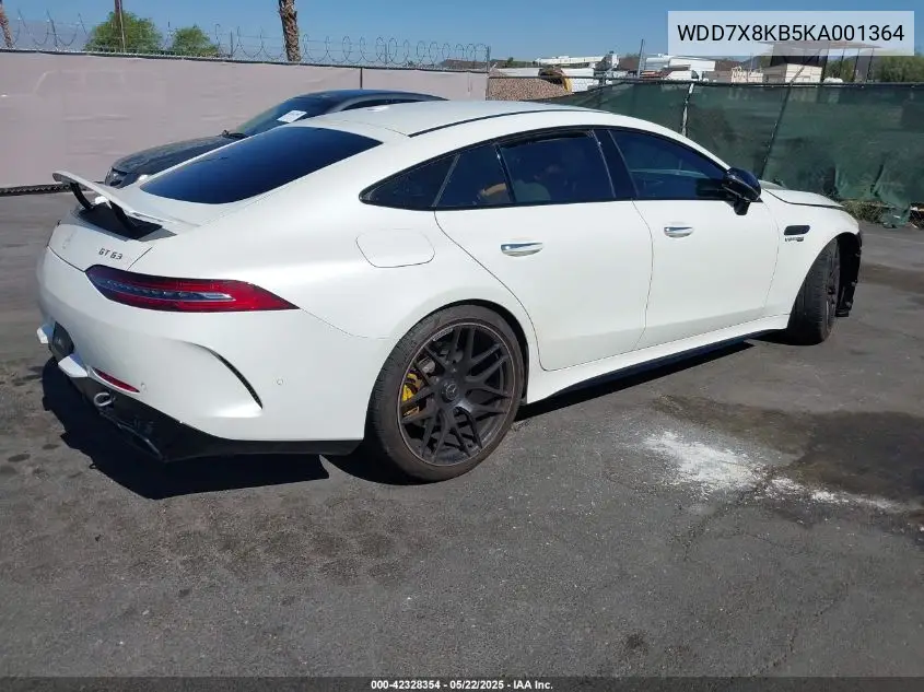2019 Mercedes-Benz Amg Gt 63 4-Door Coupe S VIN: WDD7X8KB5KA001364 Lot: 42328354
