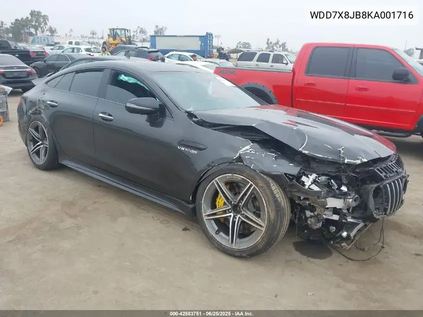 2019 Mercedes-Benz Amg Gt 63 4-Door Coupe VIN: WDD7X8JB8KA001716 Lot: 42583751