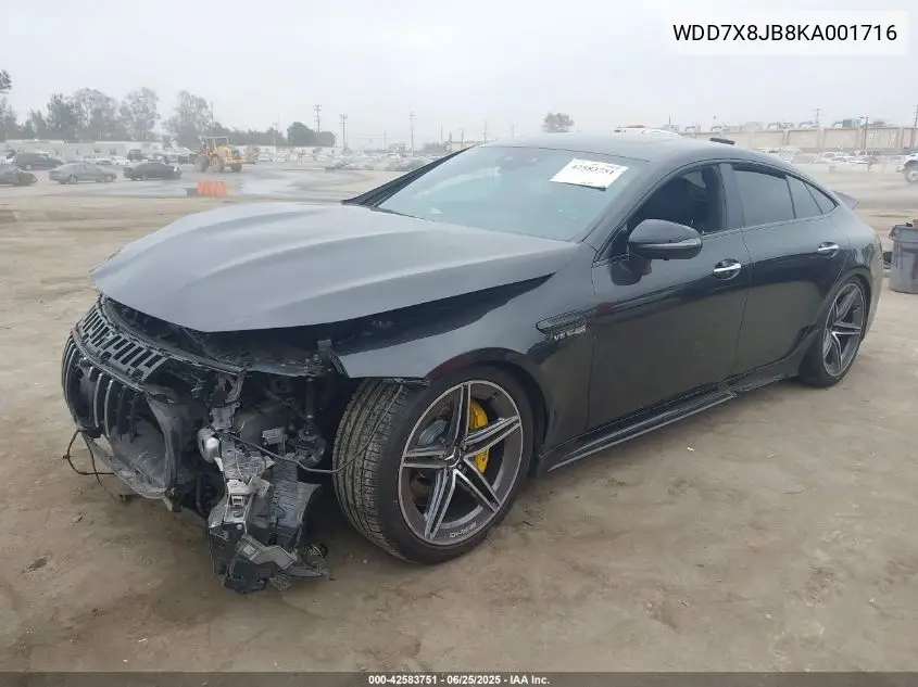 2019 Mercedes-Benz Amg Gt 63 4-Door Coupe VIN: WDD7X8JB8KA001716 Lot: 42583751