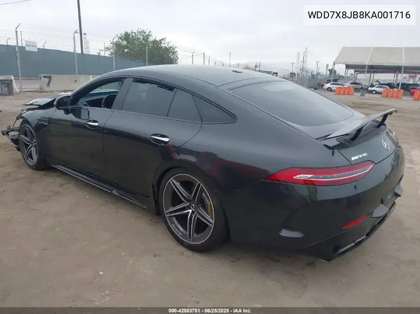 2019 Mercedes-Benz Amg Gt 63 4-Door Coupe VIN: WDD7X8JB8KA001716 Lot: 42583751