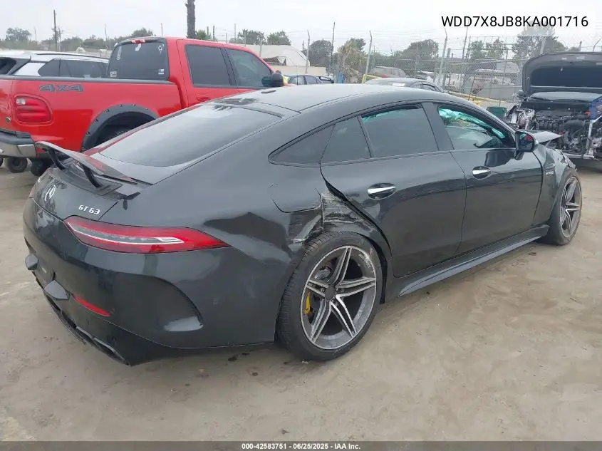2019 Mercedes-Benz Amg Gt 63 4-Door Coupe VIN: WDD7X8JB8KA001716 Lot: 42583751