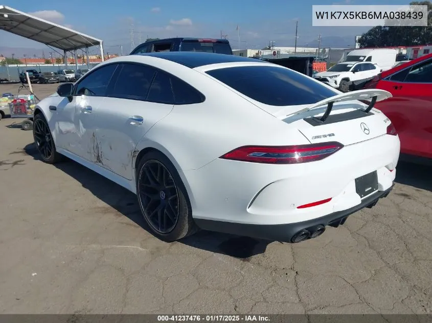 2021 Mercedes-Benz Amg Gt 43 4-Door Coupe VIN: W1K7X5KB6MA038439 Lot: 41237476