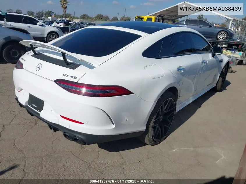 2021 Mercedes-Benz Amg Gt 43 4-Door Coupe VIN: W1K7X5KB6MA038439 Lot: 41237476