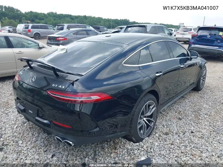 2021 Mercedes-Benz Amg Gt 43 4-Door Coupe VIN: W1K7X5KB3MA041007 Lot: 42669658
