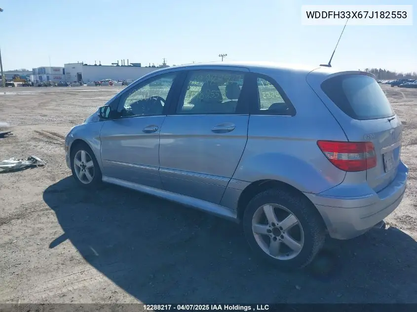 2007 Mercedes-Benz B200 VIN: WDDFH33X67J182553 Lot: 12288217