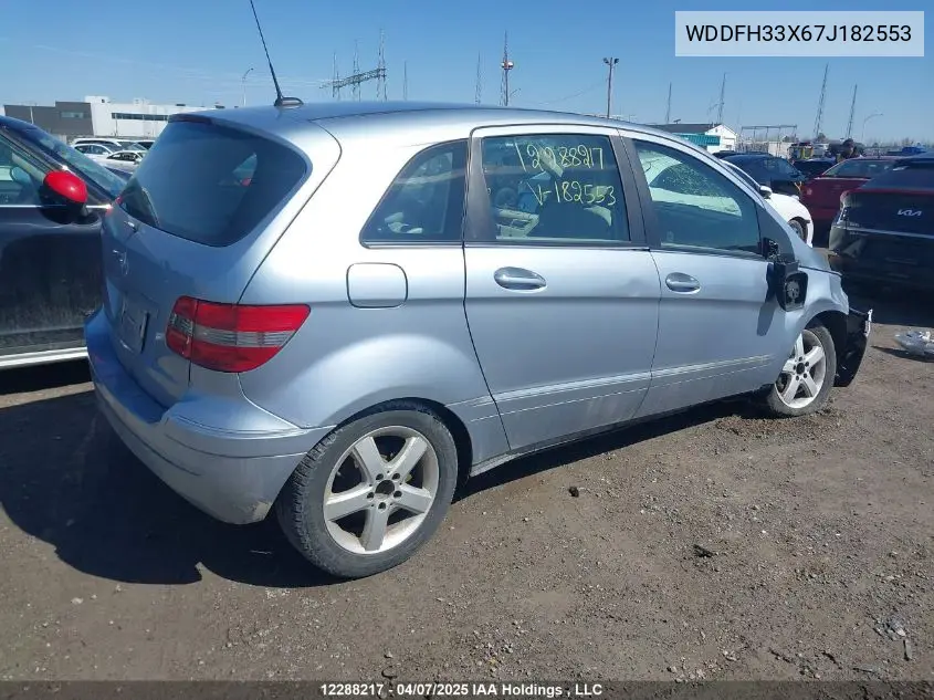 2007 Mercedes-Benz B200 VIN: WDDFH33X67J182553 Lot: 12288217