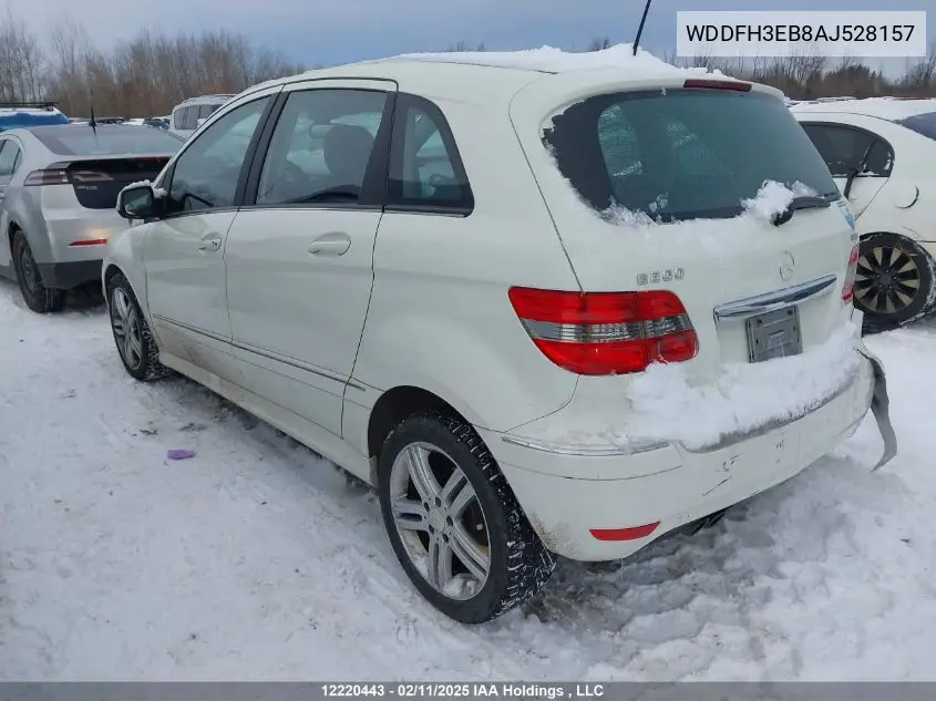 2010 Mercedes-Benz B 200 Turbo VIN: WDDFH3EB8AJ528157 Lot: 12220443