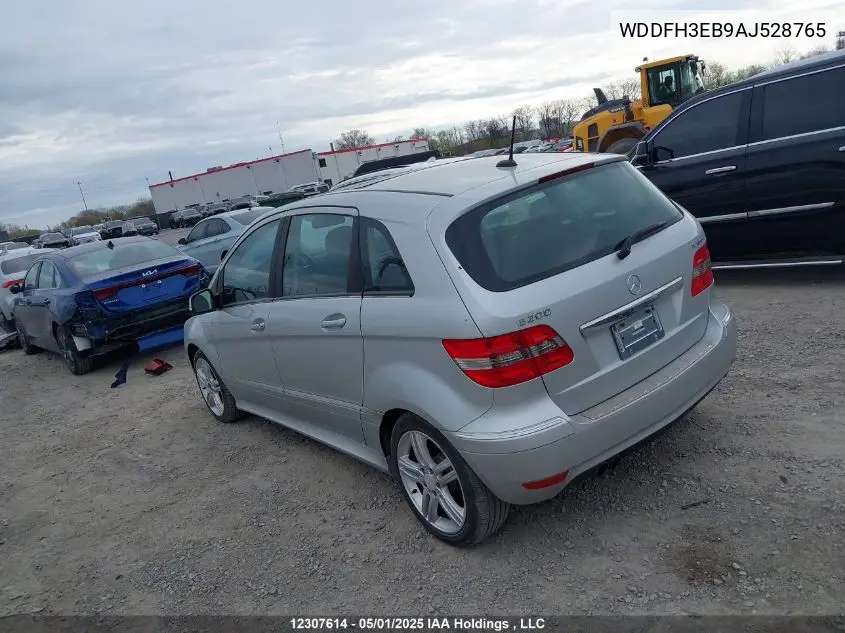 2010 Mercedes-Benz B-Class VIN: WDDFH3EB9AJ528765 Lot: 12307614