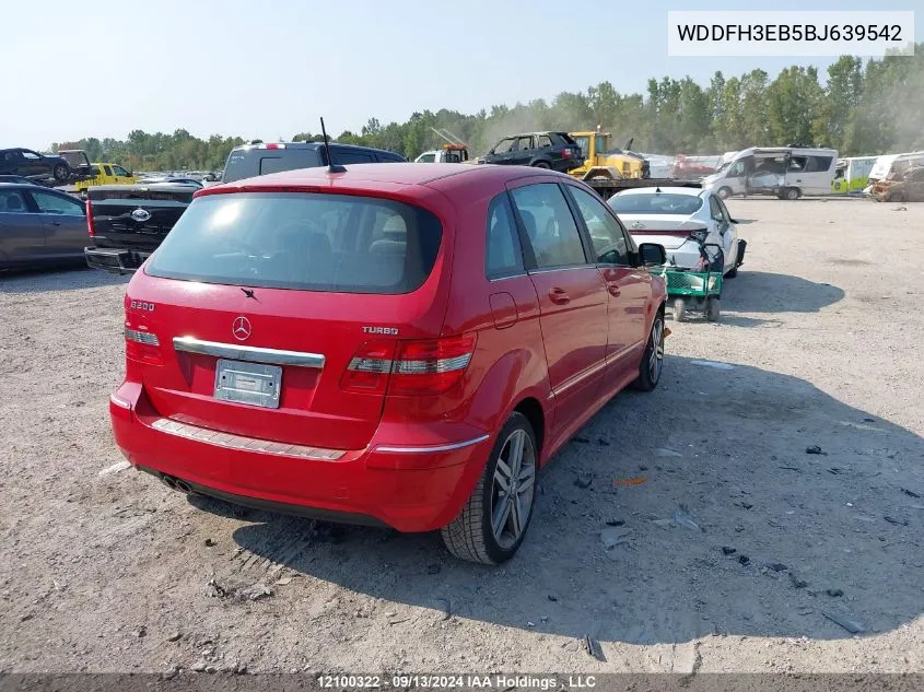 2011 Mercedes-Benz B-Class VIN: WDDFH3EB5BJ639542 Lot: 12100322