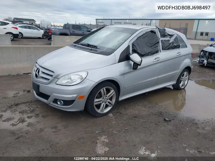 2011 Mercedes-Benz B 200 VIN: WDDFH3DB0BJ698497 Lot: 12299740