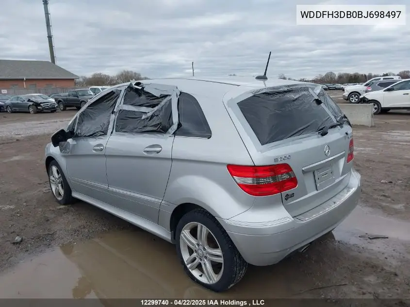 2011 Mercedes-Benz B 200 VIN: WDDFH3DB0BJ698497 Lot: 12299740
