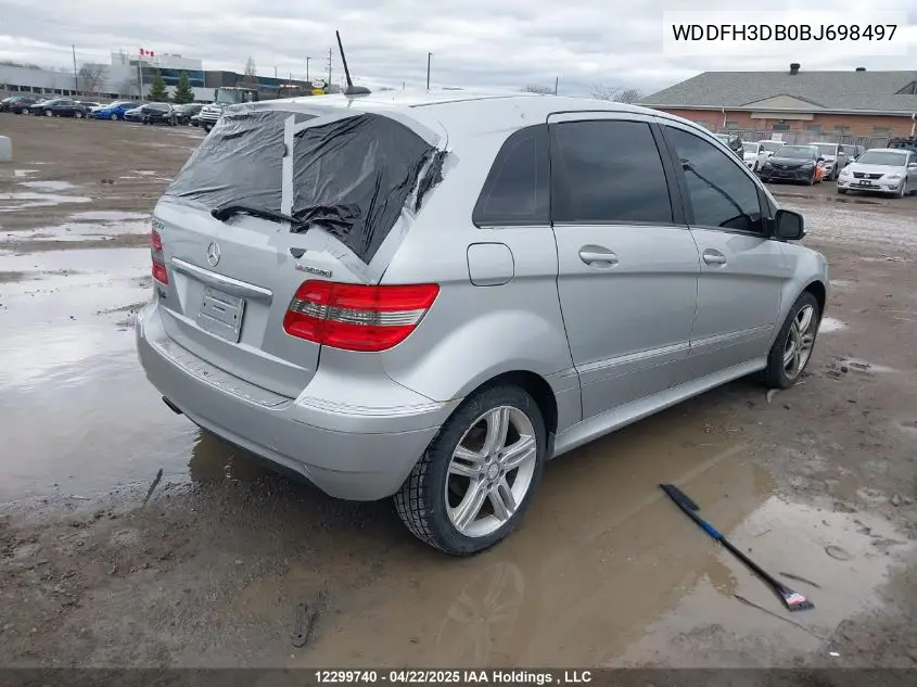 2011 Mercedes-Benz B 200 VIN: WDDFH3DB0BJ698497 Lot: 12299740