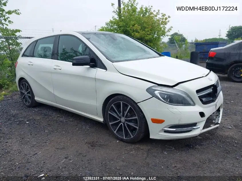 2013 Mercedes-Benz B-Class VIN: WDDMH4EB0DJ172224 Lot: 12352331