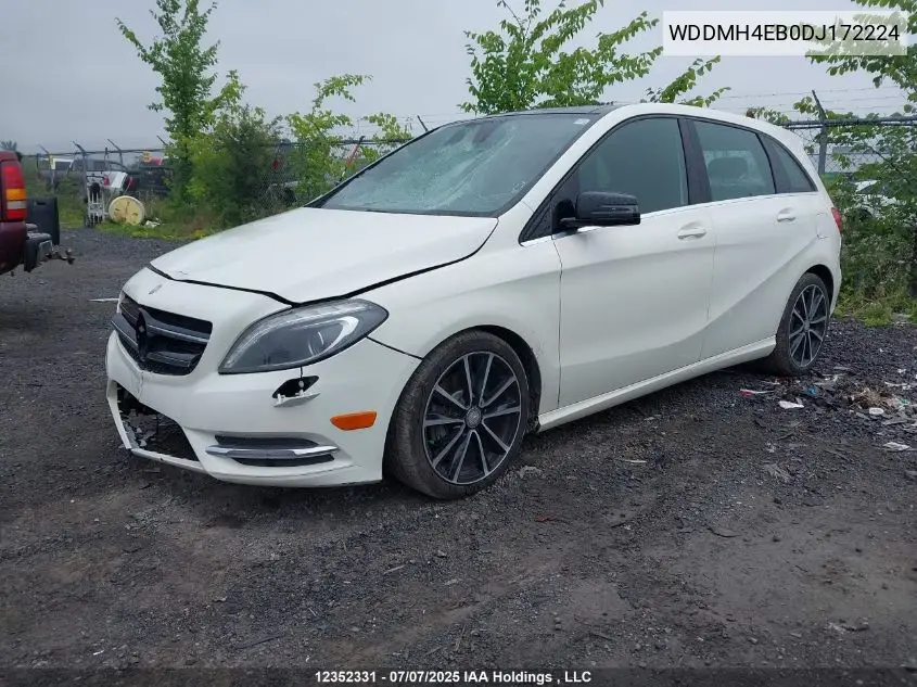 2013 Mercedes-Benz B-Class VIN: WDDMH4EB0DJ172224 Lot: 12352331
