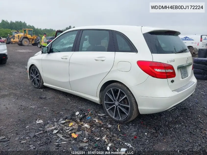 2013 Mercedes-Benz B-Class VIN: WDDMH4EB0DJ172224 Lot: 12352331