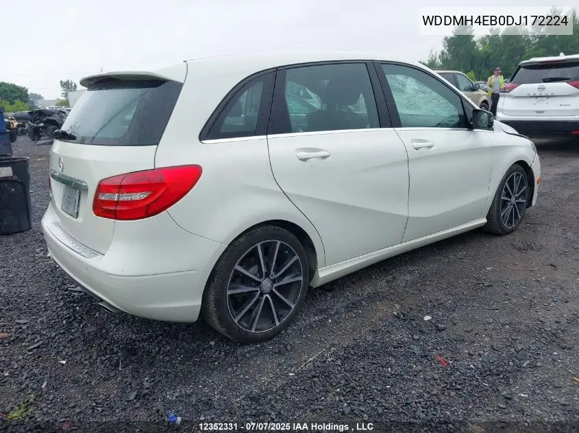 2013 Mercedes-Benz B-Class VIN: WDDMH4EB0DJ172224 Lot: 12352331