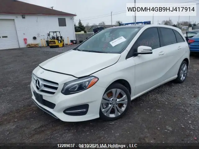 2017 Mercedes-Benz B-Class VIN: WDDMH4GB9HJ417914 Lot: 12289037