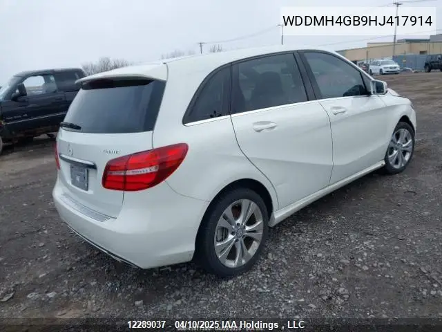2017 Mercedes-Benz B-Class VIN: WDDMH4GB9HJ417914 Lot: 12289037
