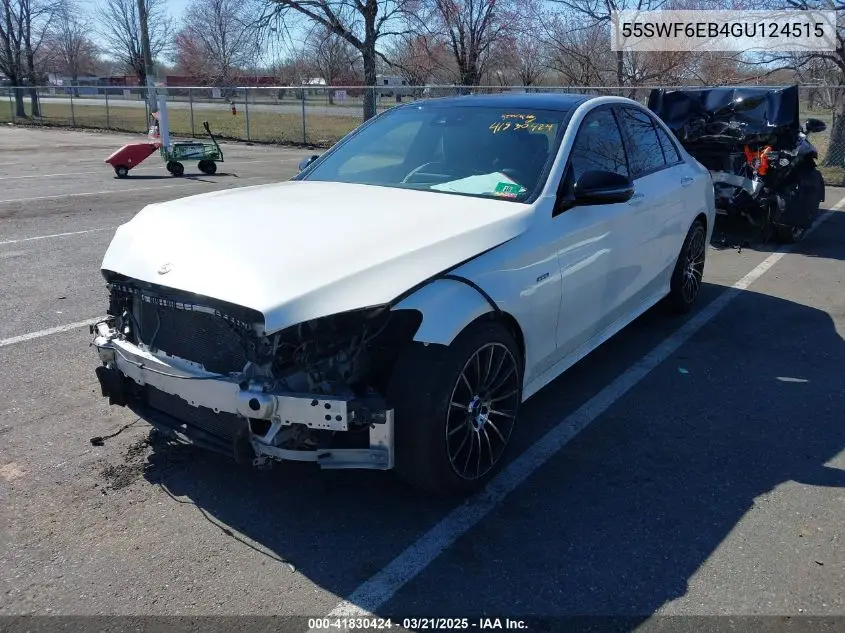 2016 Mercedes-Benz C 450 Amg 4Matic VIN: 55SWF6EB4GU124515 Lot: 41830424