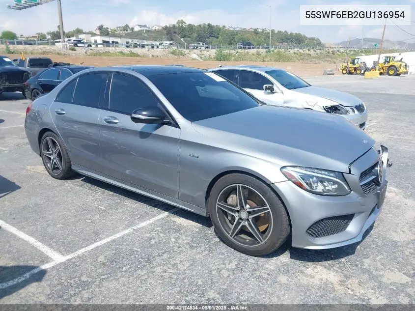 2016 Mercedes-Benz C 450 Amg 4Matic VIN: 55SWF6EB2GU136954 Lot: 42174534