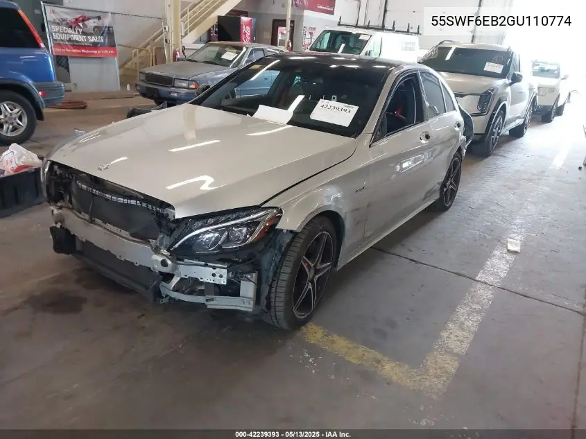 2016 Mercedes-Benz C 450 Amg 4Matic VIN: 55SWF6EB2GU110774 Lot: 42239393