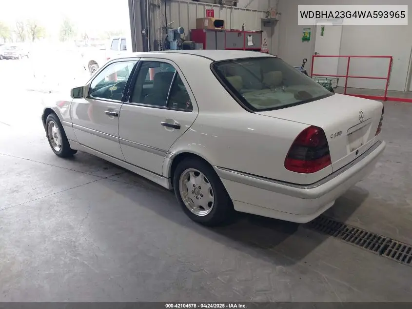 1998 Mercedes-Benz C 230 VIN: WDBHA23G4WA593965 Lot: 42104578