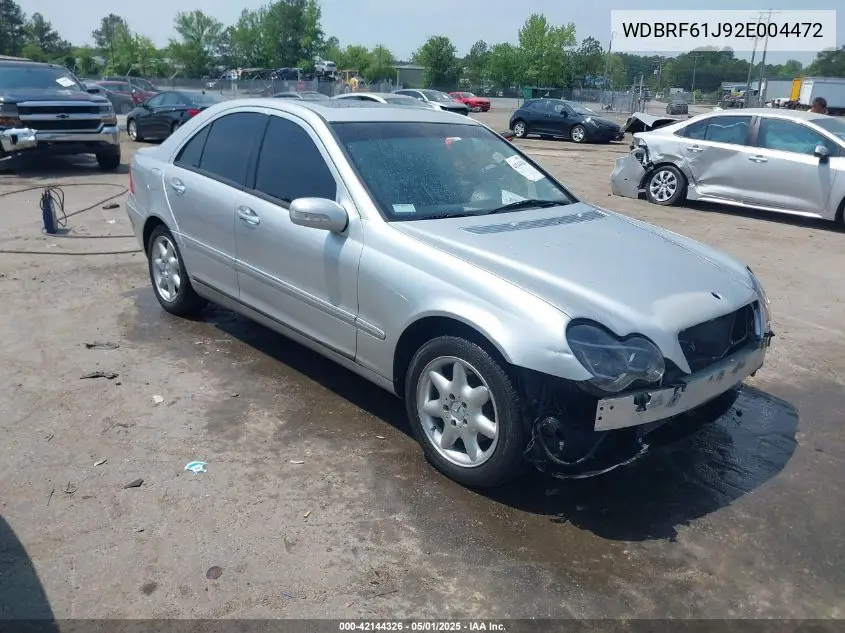2002 Mercedes-Benz C 240 VIN: WDBRF61J92E004472 Lot: 42144326