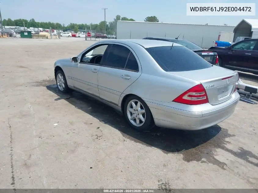 2002 Mercedes-Benz C 240 VIN: WDBRF61J92E004472 Lot: 42144326
