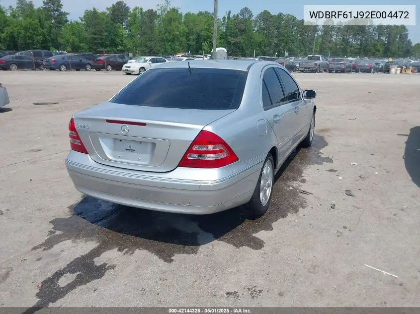 2002 Mercedes-Benz C 240 VIN: WDBRF61J92E004472 Lot: 42144326