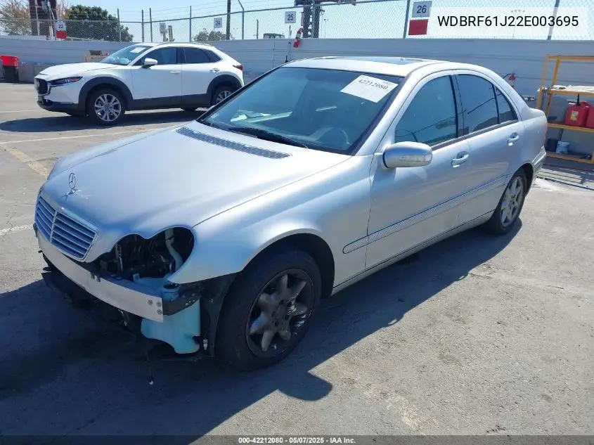 2002 Mercedes-Benz C 240 VIN: WDBRF61J22E003695 Lot: 42212080