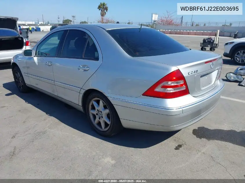 2002 Mercedes-Benz C 240 VIN: WDBRF61J22E003695 Lot: 42212080