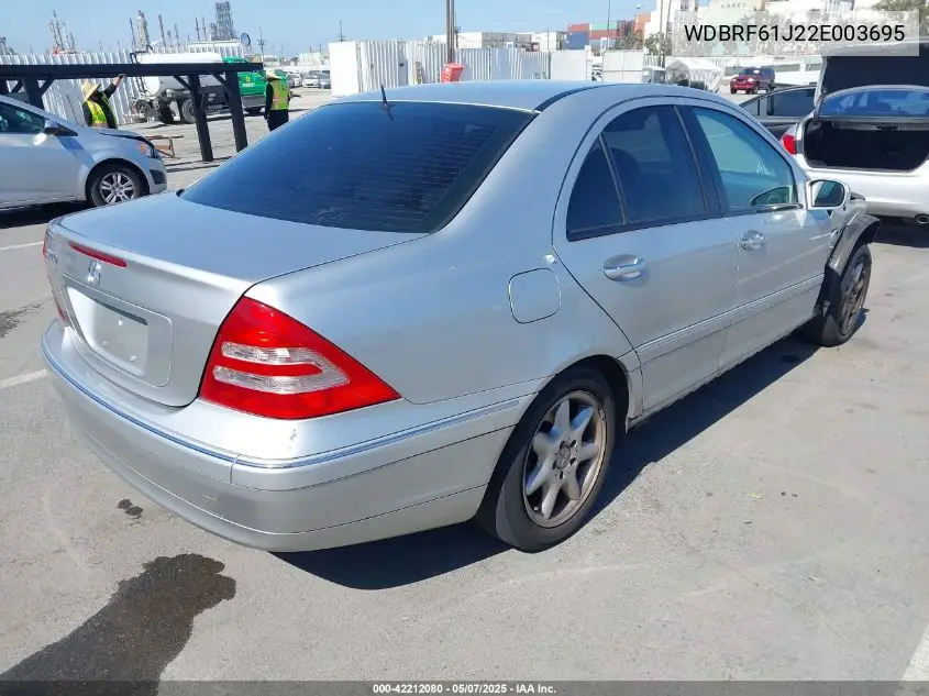2002 Mercedes-Benz C 240 VIN: WDBRF61J22E003695 Lot: 42212080