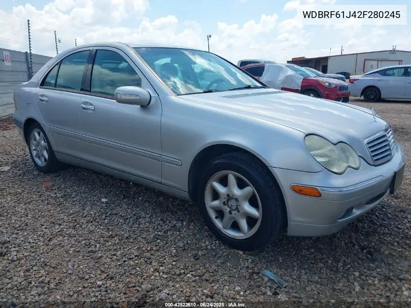 2002 Mercedes-Benz C 240 VIN: WDBRF61J42F280245 Lot: 42522610