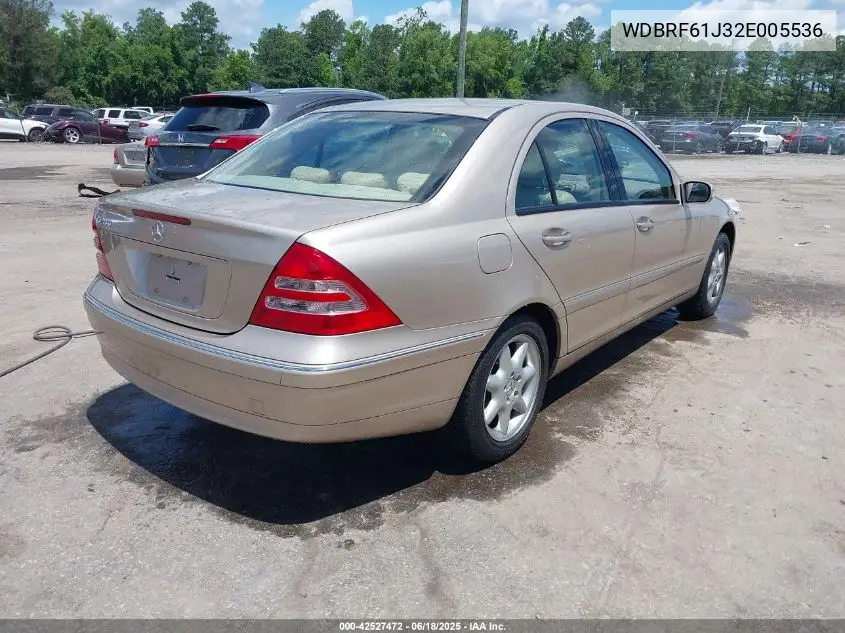 2002 Mercedes-Benz C 240 VIN: WDBRF61J32E005536 Lot: 42527472