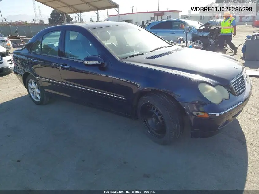 2002 Mercedes-Benz C 240 VIN: WDBRF61J02F286298 Lot: 42539424