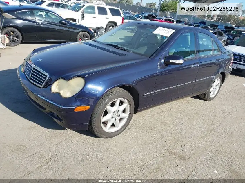 2002 Mercedes-Benz C 240 VIN: WDBRF61J02F286298 Lot: 42539424