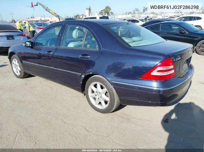 2002 Mercedes-Benz C 240 VIN: WDBRF61J02F286298 Lot: 42539424