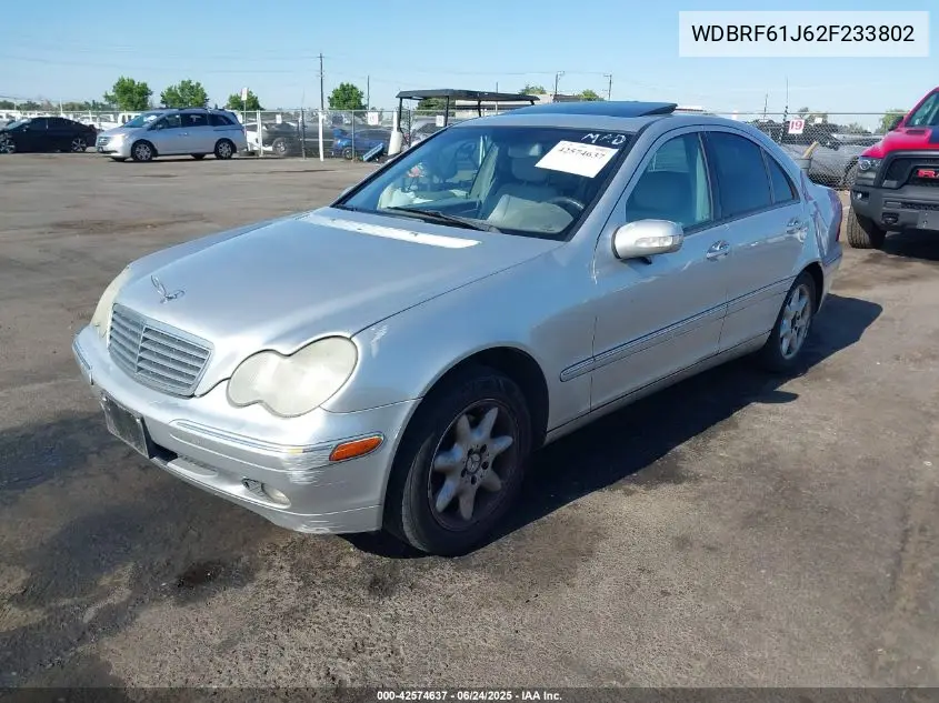 2002 Mercedes-Benz C 240 VIN: WDBRF61J62F233802 Lot: 42574637