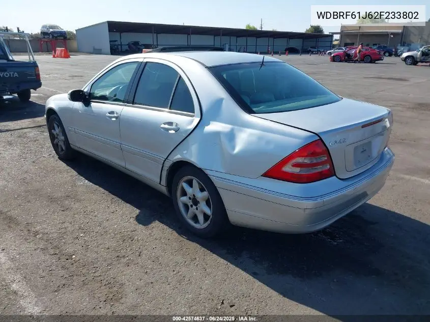 2002 Mercedes-Benz C 240 VIN: WDBRF61J62F233802 Lot: 42574637