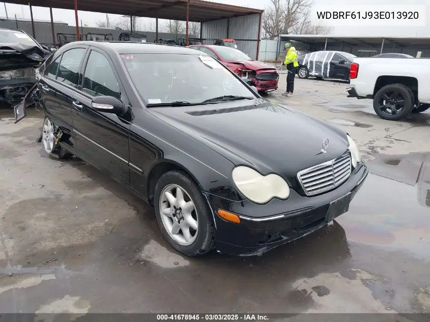 2003 Mercedes-Benz C 240 VIN: WDBRF61J93E013920 Lot: 41678945