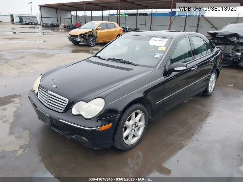 2003 Mercedes-Benz C 240 VIN: WDBRF61J93E013920 Lot: 41678945